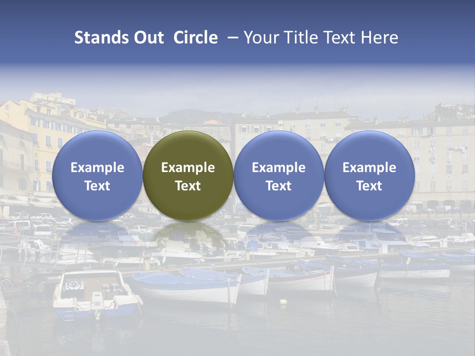 The Old Harbor Of Bastia, Corsica,France PowerPoint Template