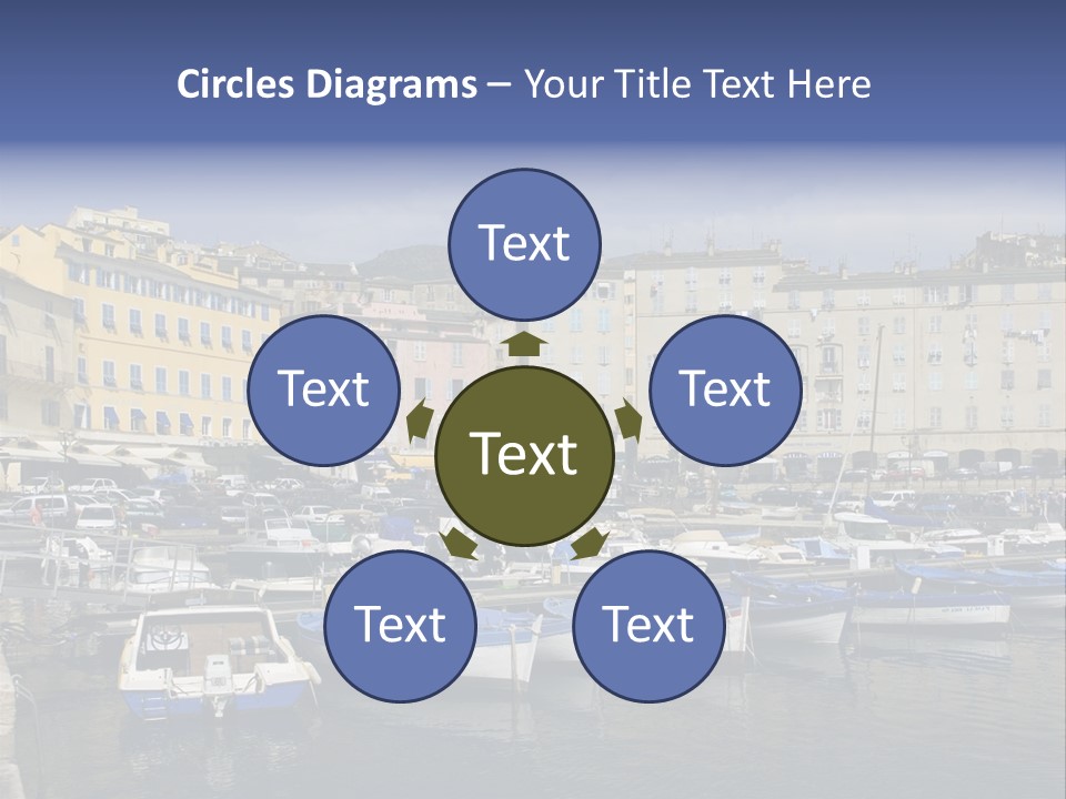 The Old Harbor Of Bastia, Corsica,France PowerPoint Template