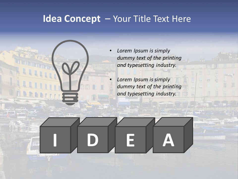 The Old Harbor Of Bastia, Corsica,France PowerPoint Template