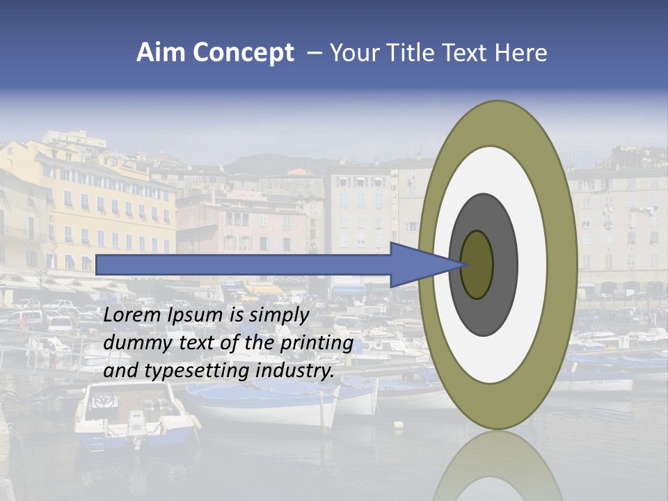 The Old Harbor Of Bastia, Corsica,France PowerPoint Template