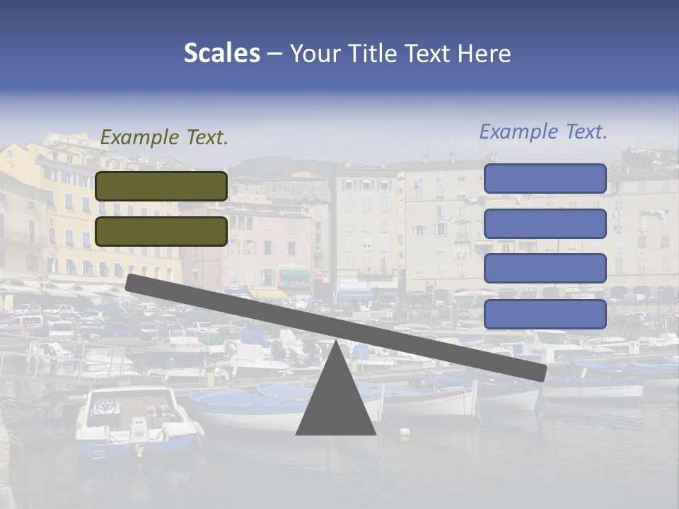 The Old Harbor Of Bastia, Corsica,France PowerPoint Template