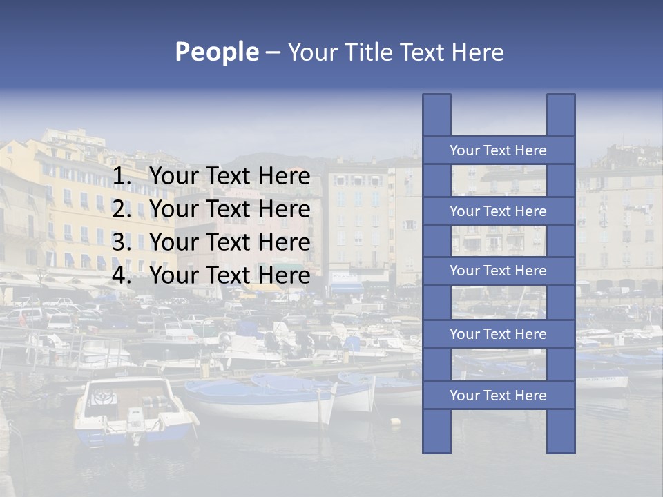 The Old Harbor Of Bastia, Corsica,France PowerPoint Template