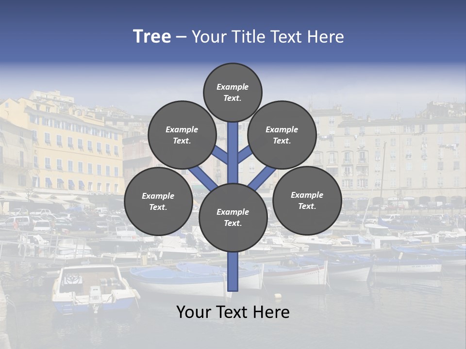 The Old Harbor Of Bastia, Corsica,France PowerPoint Template