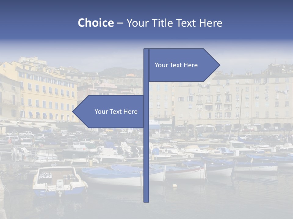 The Old Harbor Of Bastia, Corsica,France PowerPoint Template