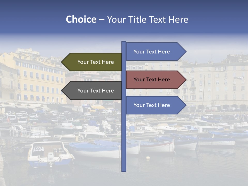 The Old Harbor Of Bastia, Corsica,France PowerPoint Template