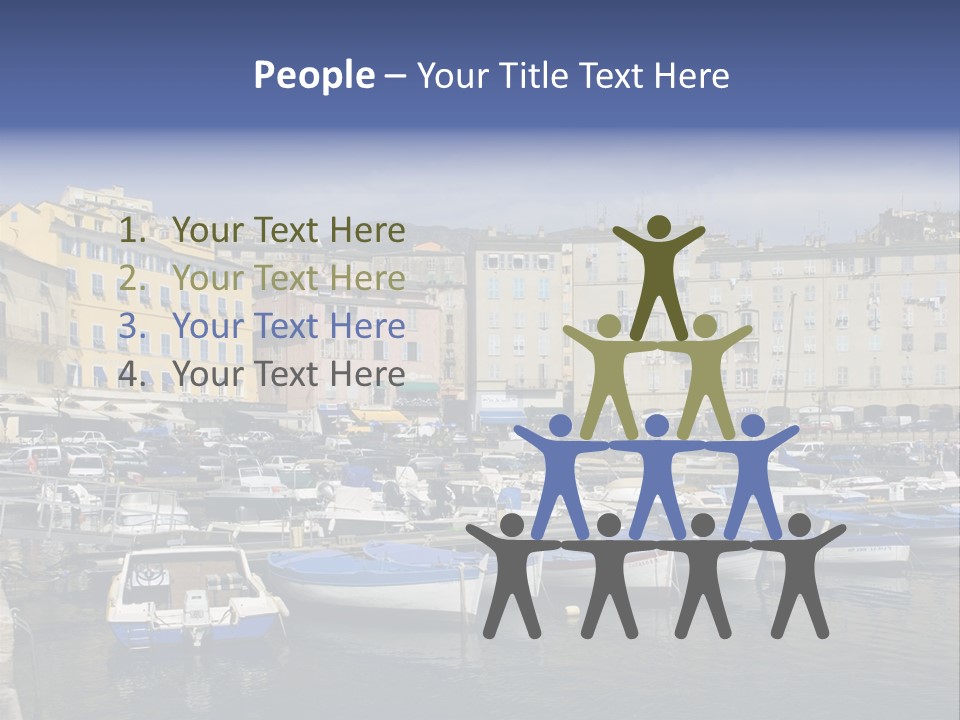 The Old Harbor Of Bastia, Corsica,France PowerPoint Template