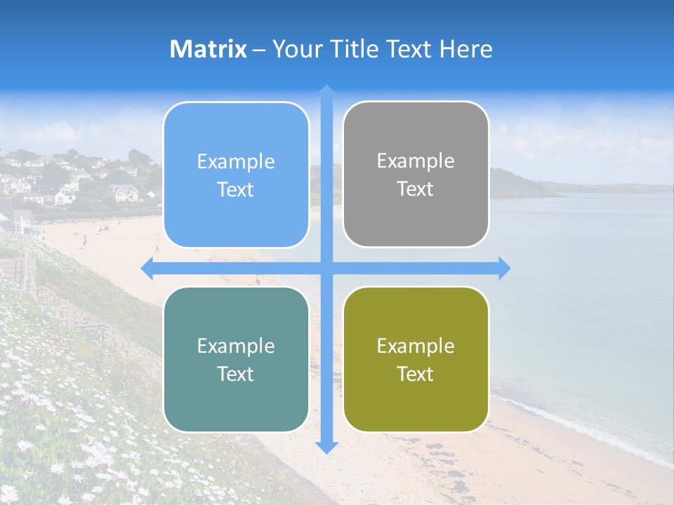 Gyllyngvase Beach In The Summer, Falmouth, Cornwall. PowerPoint Template