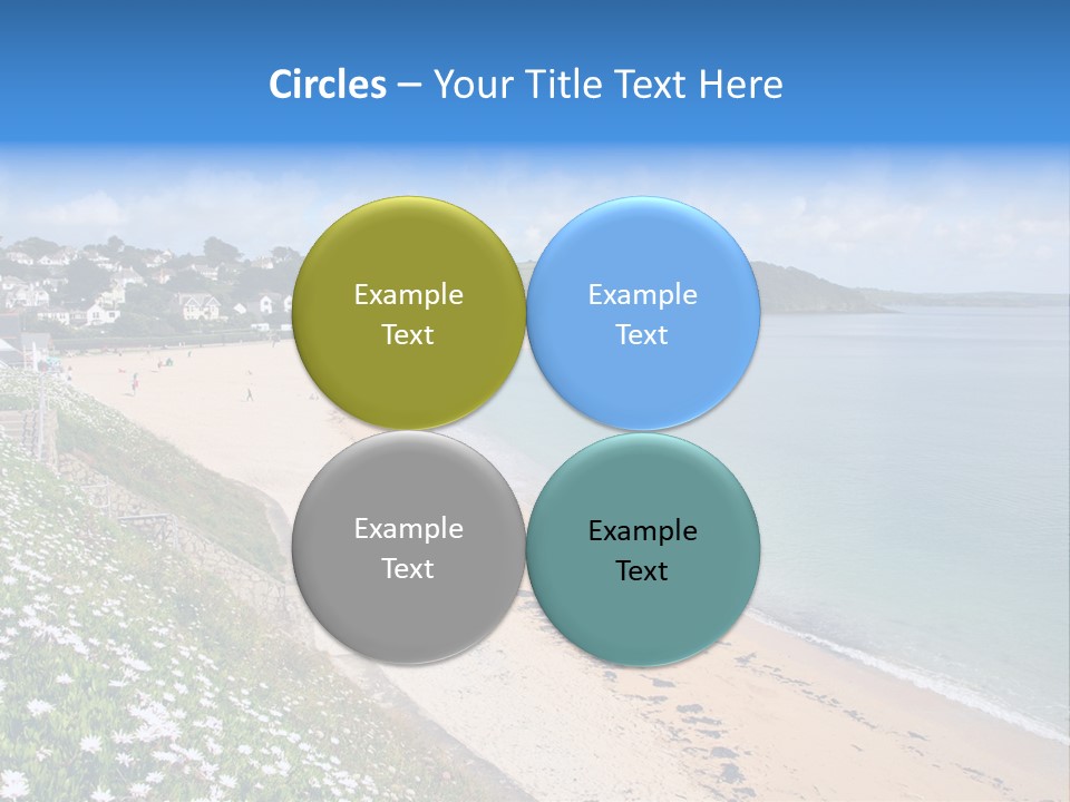 Gyllyngvase Beach In The Summer, Falmouth, Cornwall. PowerPoint Template