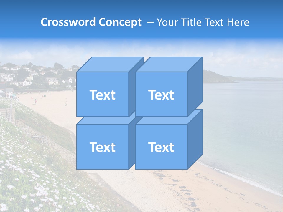Gyllyngvase Beach In The Summer, Falmouth, Cornwall. PowerPoint Template