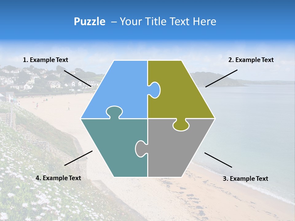 Gyllyngvase Beach In The Summer, Falmouth, Cornwall. PowerPoint Template