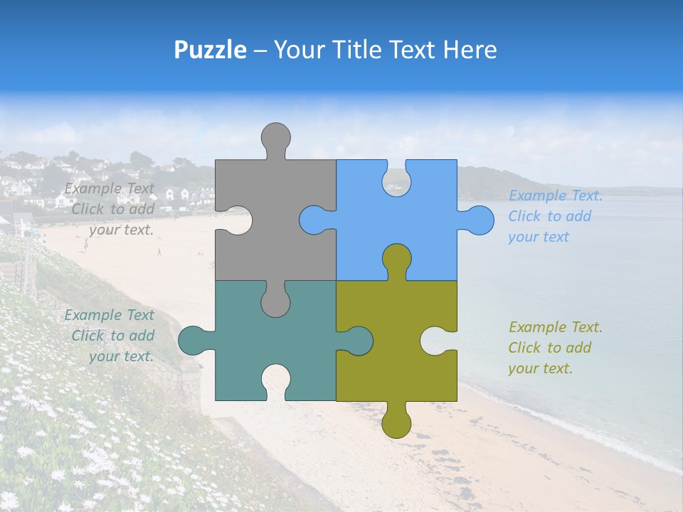 Gyllyngvase Beach In The Summer, Falmouth, Cornwall. PowerPoint Template