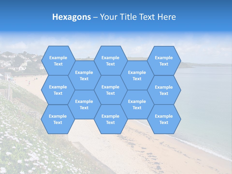 Gyllyngvase Beach In The Summer, Falmouth, Cornwall. PowerPoint Template