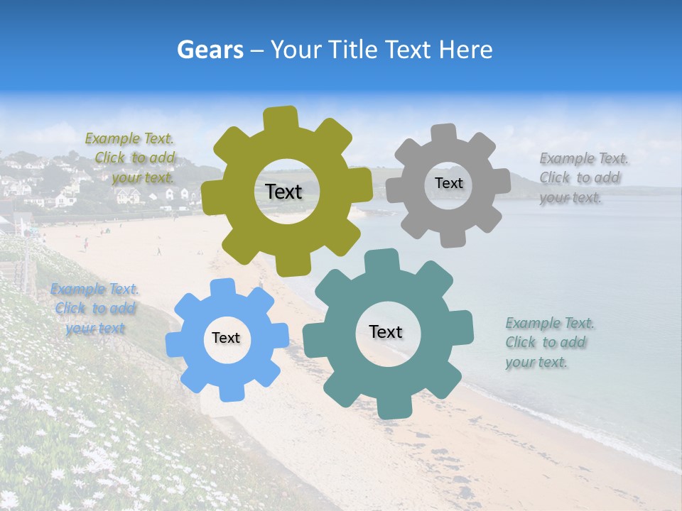 Gyllyngvase Beach In The Summer, Falmouth, Cornwall. PowerPoint Template