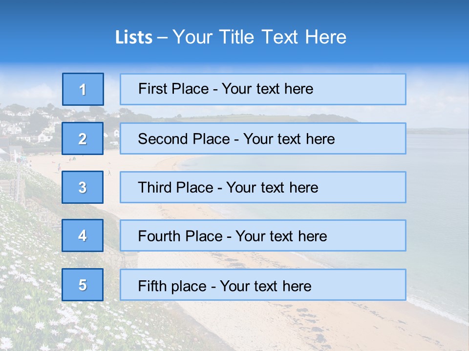 Gyllyngvase Beach In The Summer, Falmouth, Cornwall. PowerPoint Template