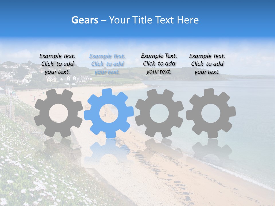 Gyllyngvase Beach In The Summer, Falmouth, Cornwall. PowerPoint Template