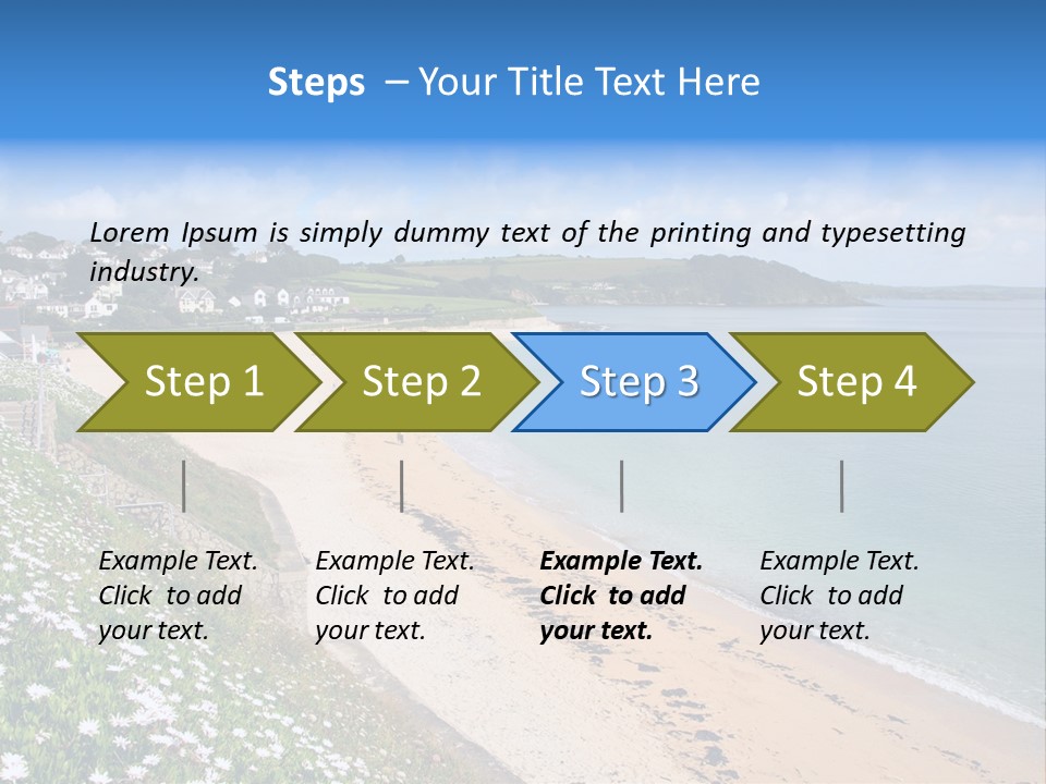 Gyllyngvase Beach In The Summer, Falmouth, Cornwall. PowerPoint Template