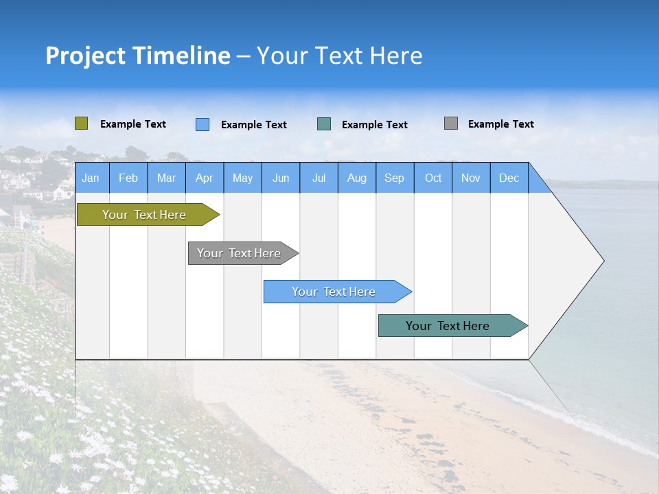 Gyllyngvase Beach In The Summer, Falmouth, Cornwall. PowerPoint Template