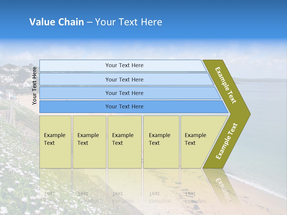 Gyllyngvase Beach In The Summer, Falmouth, Cornwall. PowerPoint Template