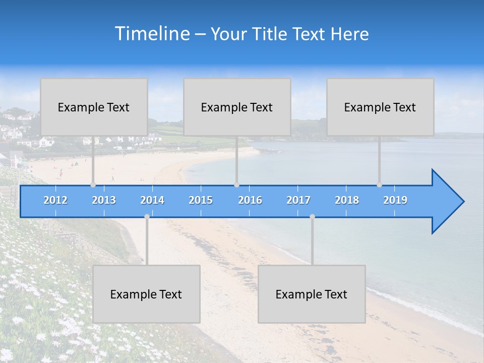 Gyllyngvase Beach In The Summer, Falmouth, Cornwall. PowerPoint Template