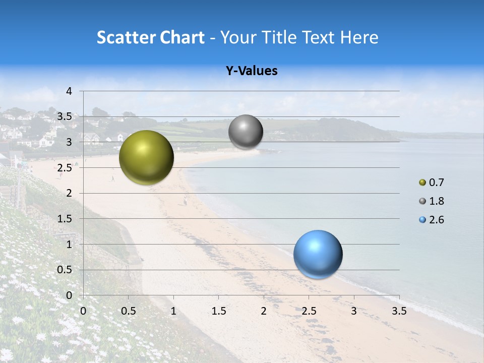 Gyllyngvase Beach In The Summer, Falmouth, Cornwall. PowerPoint Template