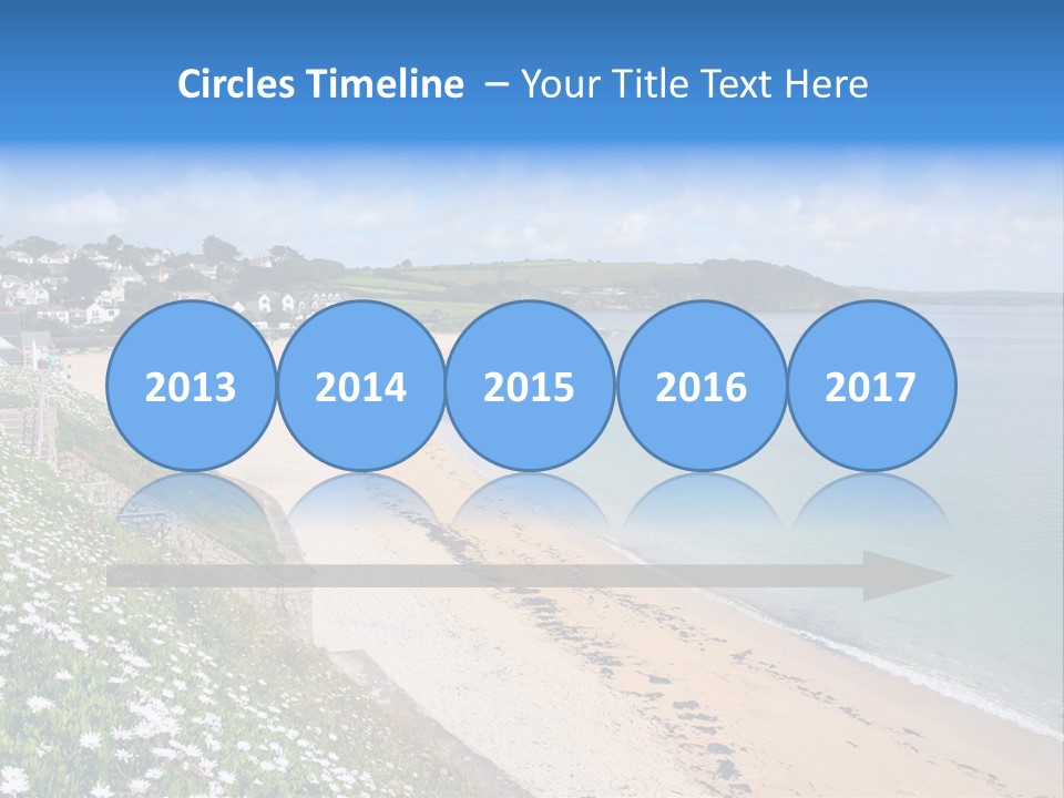 Gyllyngvase Beach In The Summer, Falmouth, Cornwall. PowerPoint Template