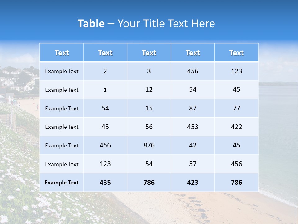 Gyllyngvase Beach In The Summer, Falmouth, Cornwall. PowerPoint Template