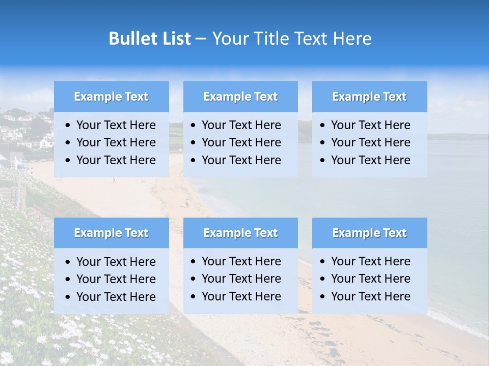 Gyllyngvase Beach In The Summer, Falmouth, Cornwall. PowerPoint Template
