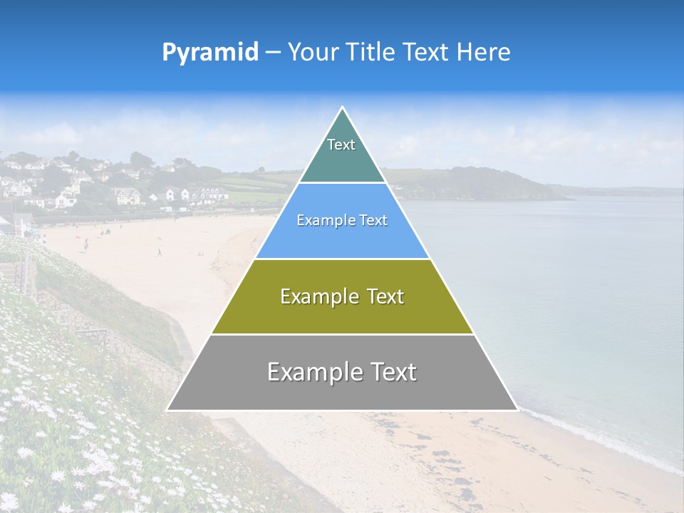 Gyllyngvase Beach In The Summer, Falmouth, Cornwall. PowerPoint Template