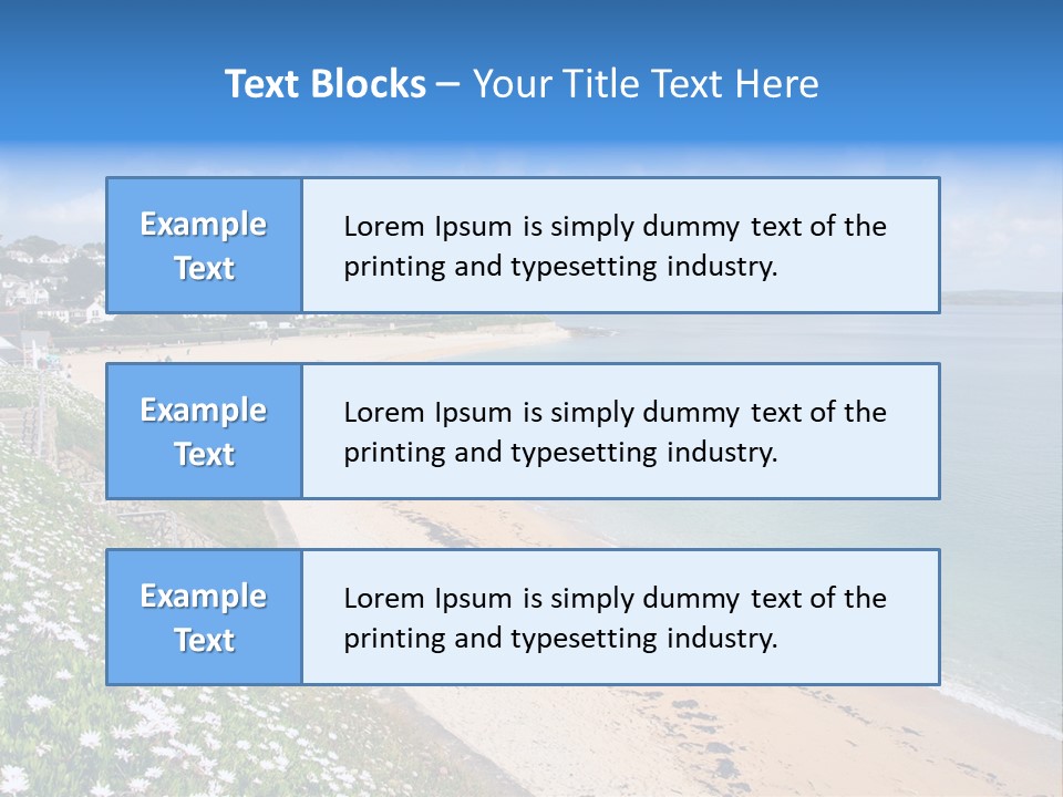 Gyllyngvase Beach In The Summer, Falmouth, Cornwall. PowerPoint Template