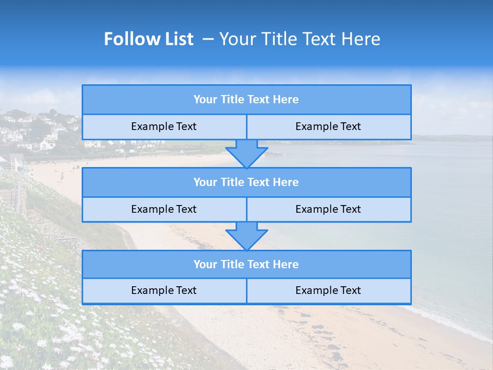 Gyllyngvase Beach In The Summer, Falmouth, Cornwall. PowerPoint Template