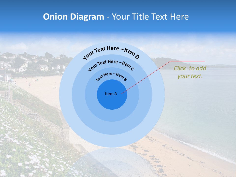 Gyllyngvase Beach In The Summer, Falmouth, Cornwall. PowerPoint Template