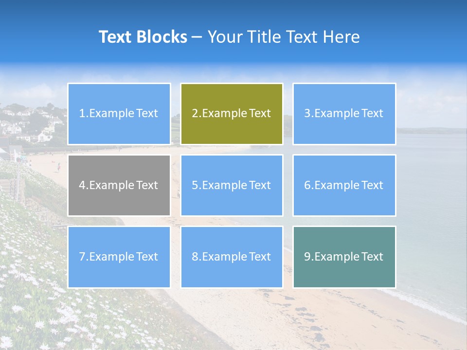 Gyllyngvase Beach In The Summer, Falmouth, Cornwall. PowerPoint Template