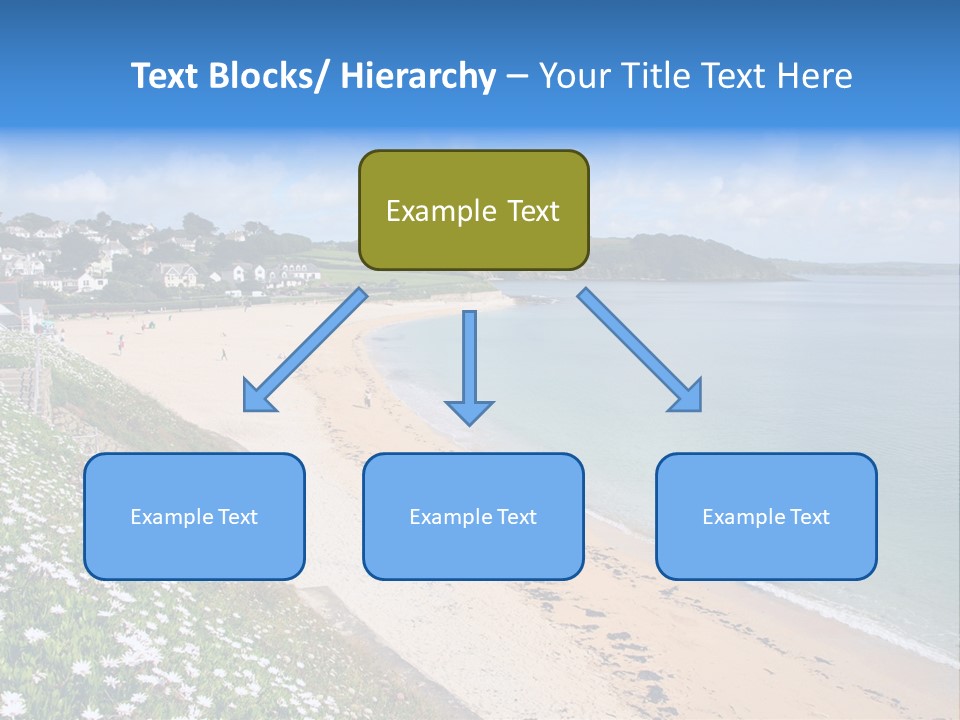 Gyllyngvase Beach In The Summer, Falmouth, Cornwall. PowerPoint Template
