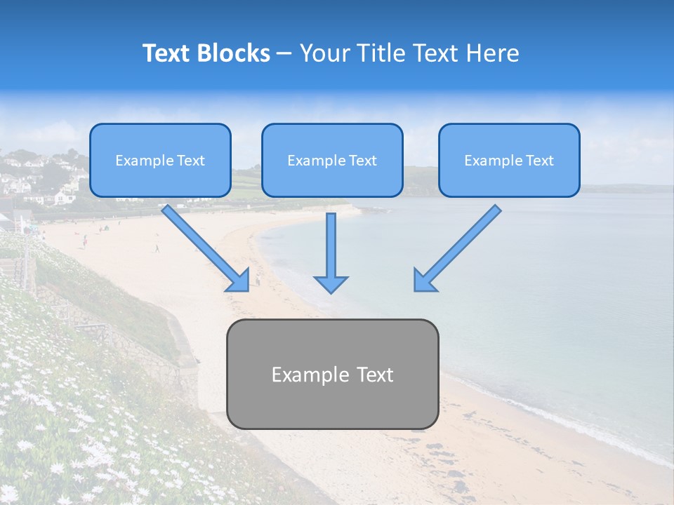 Gyllyngvase Beach In The Summer, Falmouth, Cornwall. PowerPoint Template