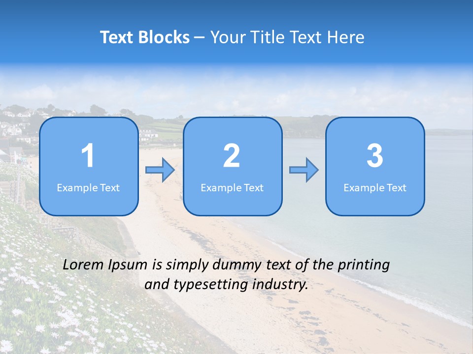 Gyllyngvase Beach In The Summer, Falmouth, Cornwall. PowerPoint Template