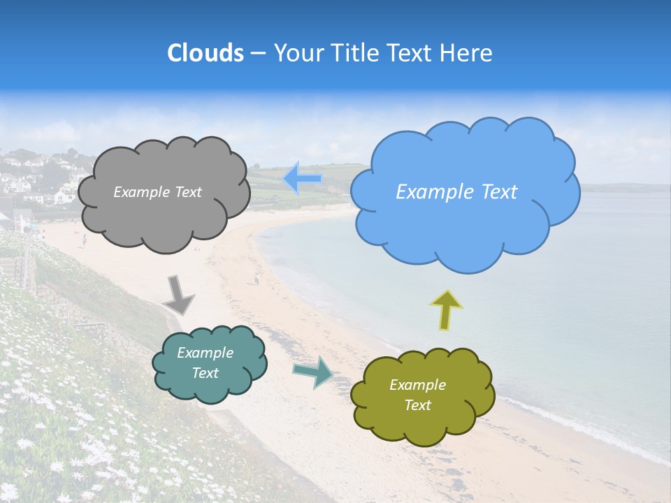 Gyllyngvase Beach In The Summer, Falmouth, Cornwall. PowerPoint Template