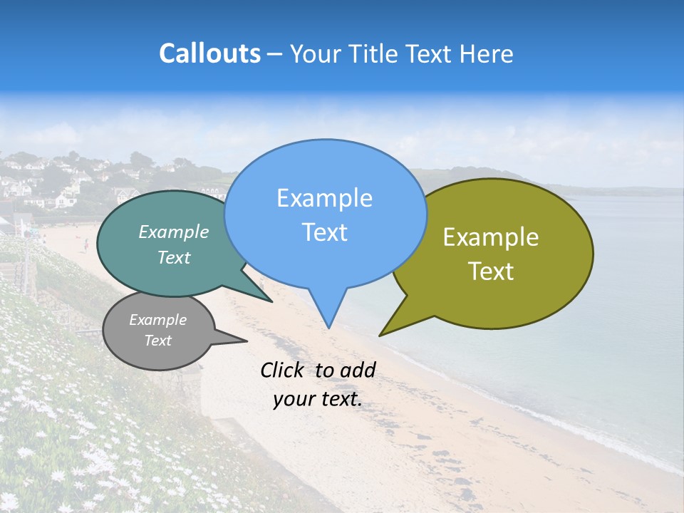 Gyllyngvase Beach In The Summer, Falmouth, Cornwall. PowerPoint Template