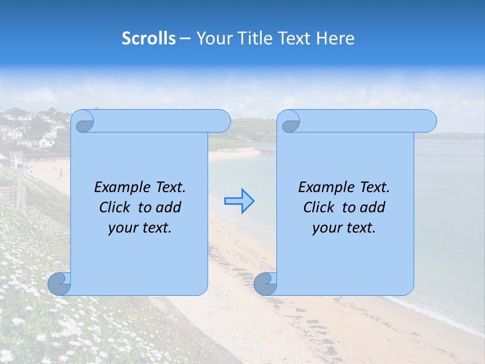 Gyllyngvase Beach In The Summer, Falmouth, Cornwall. PowerPoint Template