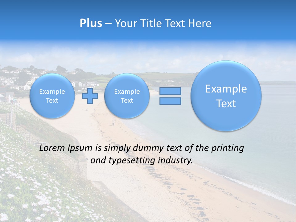 Gyllyngvase Beach In The Summer, Falmouth, Cornwall. PowerPoint Template