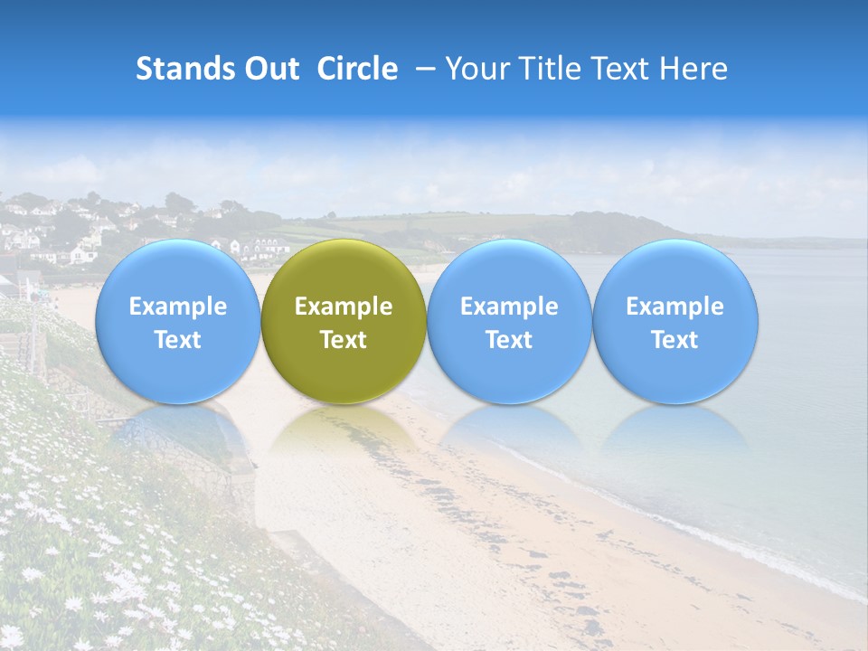 Gyllyngvase Beach In The Summer, Falmouth, Cornwall. PowerPoint Template