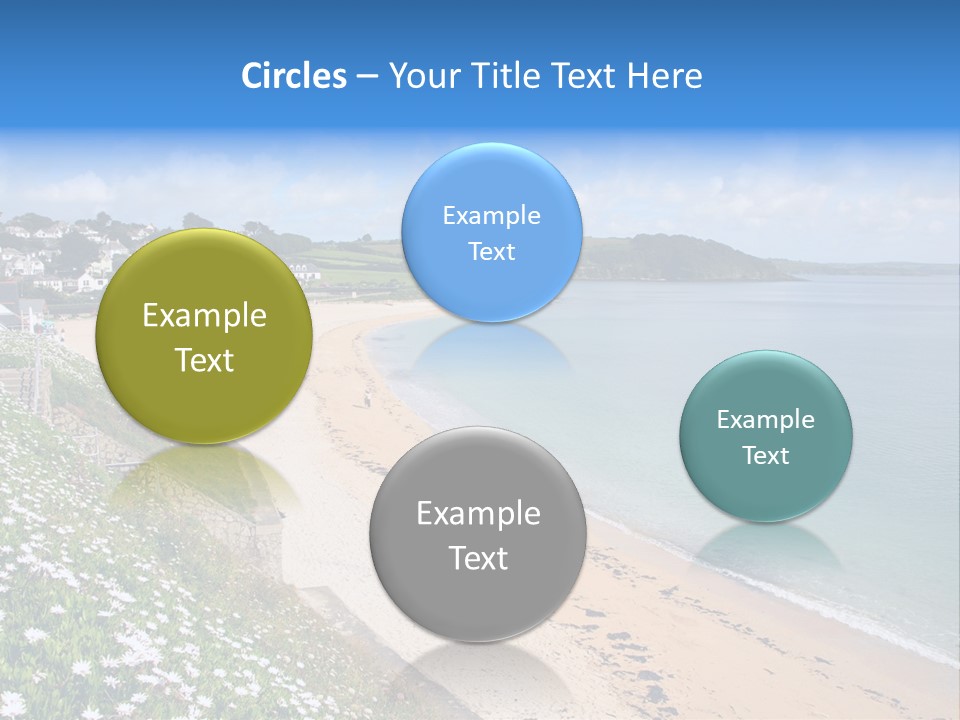 Gyllyngvase Beach In The Summer, Falmouth, Cornwall. PowerPoint Template