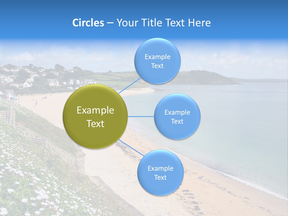 Gyllyngvase Beach In The Summer, Falmouth, Cornwall. PowerPoint Template