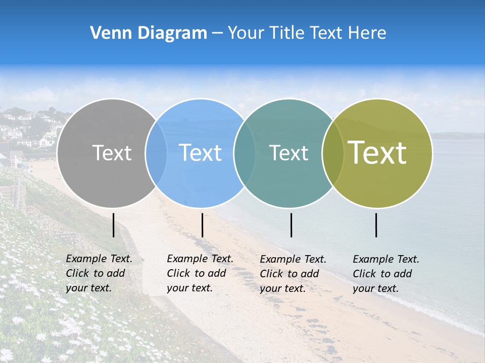 Gyllyngvase Beach In The Summer, Falmouth, Cornwall. PowerPoint Template