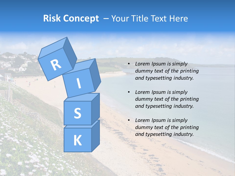 Gyllyngvase Beach In The Summer, Falmouth, Cornwall. PowerPoint Template