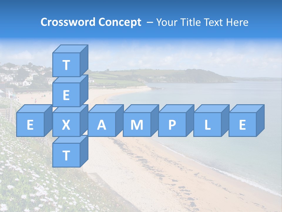 Gyllyngvase Beach In The Summer, Falmouth, Cornwall. PowerPoint Template