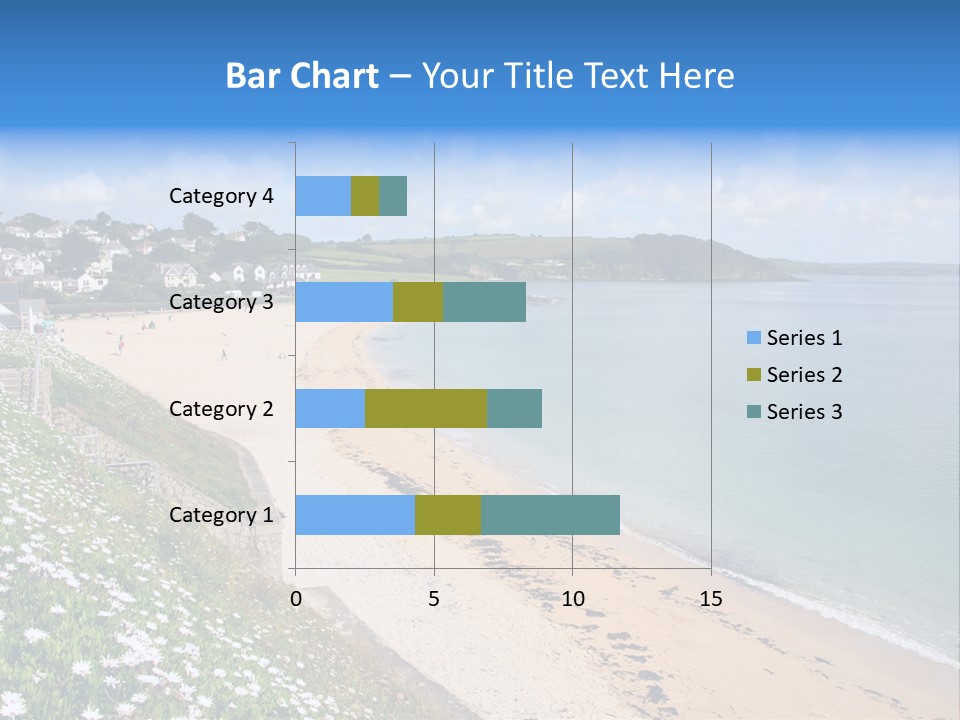 Gyllyngvase Beach In The Summer, Falmouth, Cornwall. PowerPoint Template