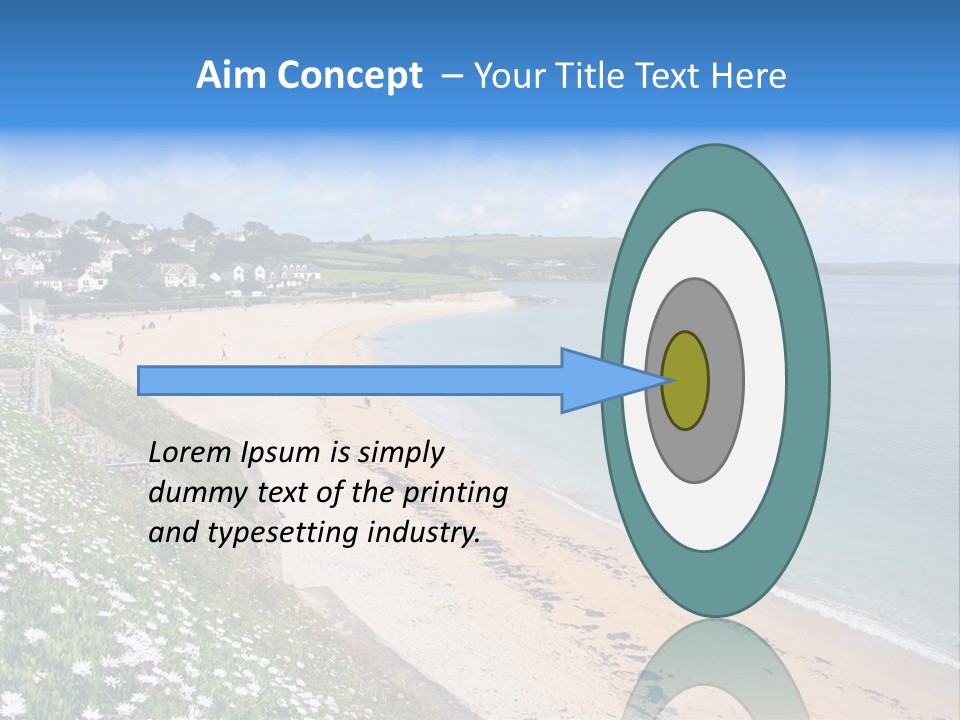 Gyllyngvase Beach In The Summer, Falmouth, Cornwall. PowerPoint Template