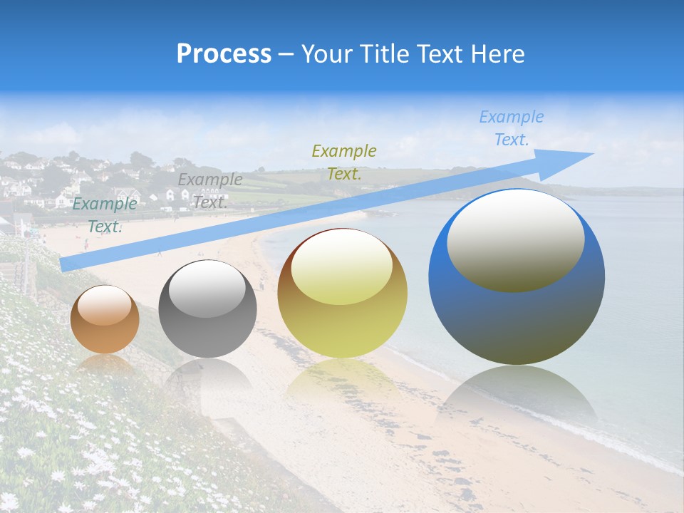 Gyllyngvase Beach In The Summer, Falmouth, Cornwall. PowerPoint Template