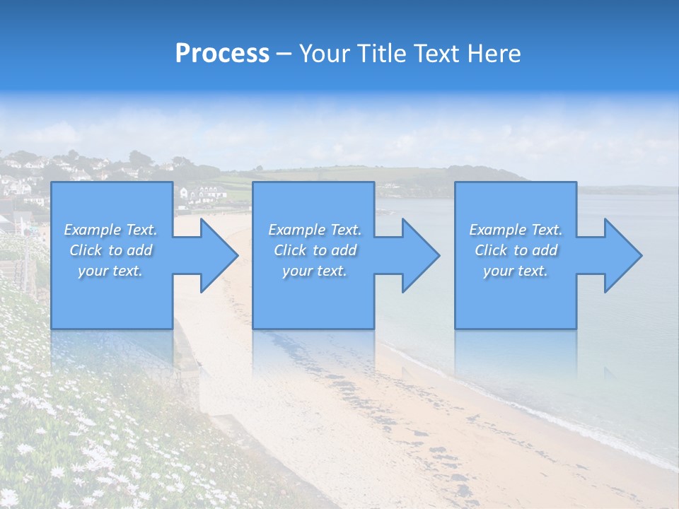 Gyllyngvase Beach In The Summer, Falmouth, Cornwall. PowerPoint Template