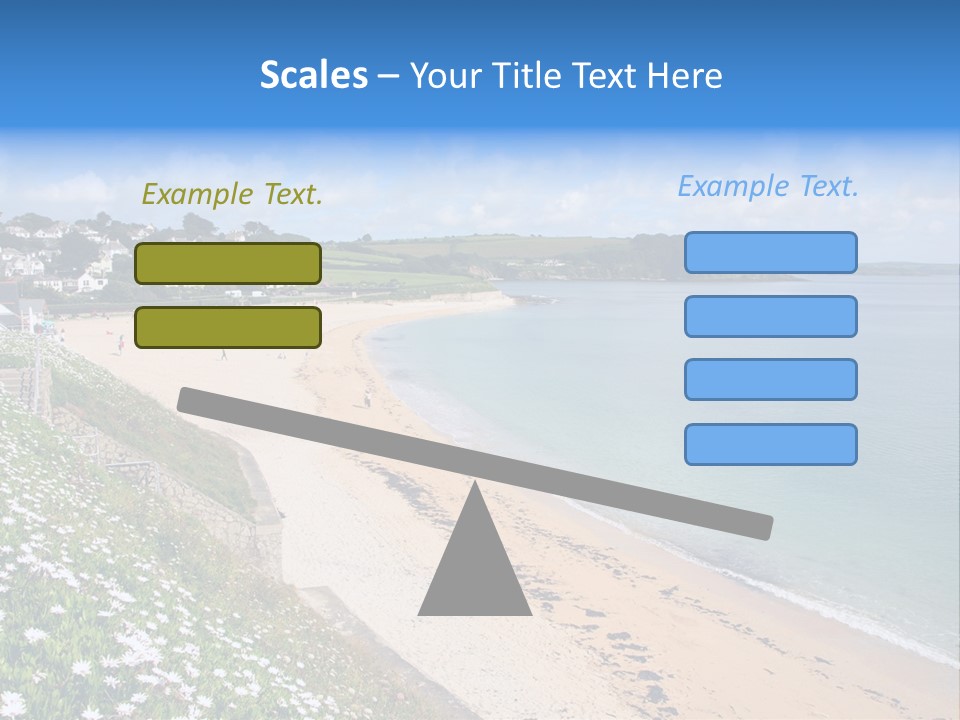 Gyllyngvase Beach In The Summer, Falmouth, Cornwall. PowerPoint Template